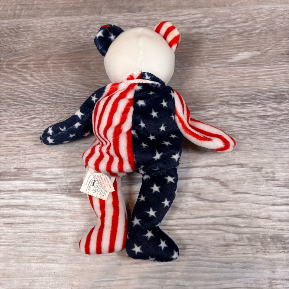 TY Beanie Babies Spangle Set of 2 Vintage Stars and‎ Stripes Bears - Picture 14 of 16